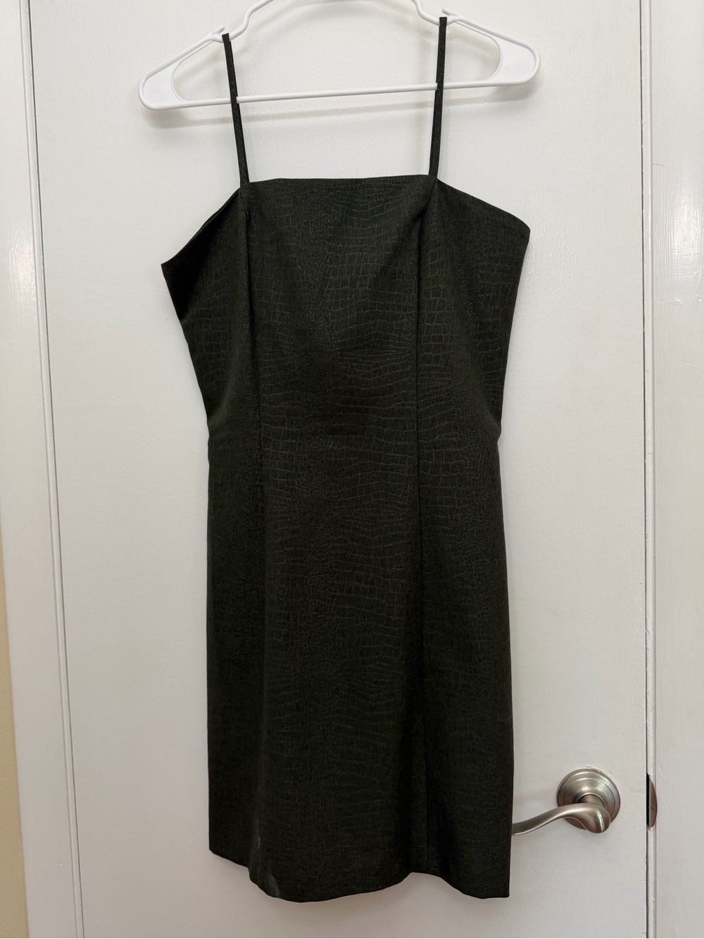 Dark Green Snake Print Mini Dress